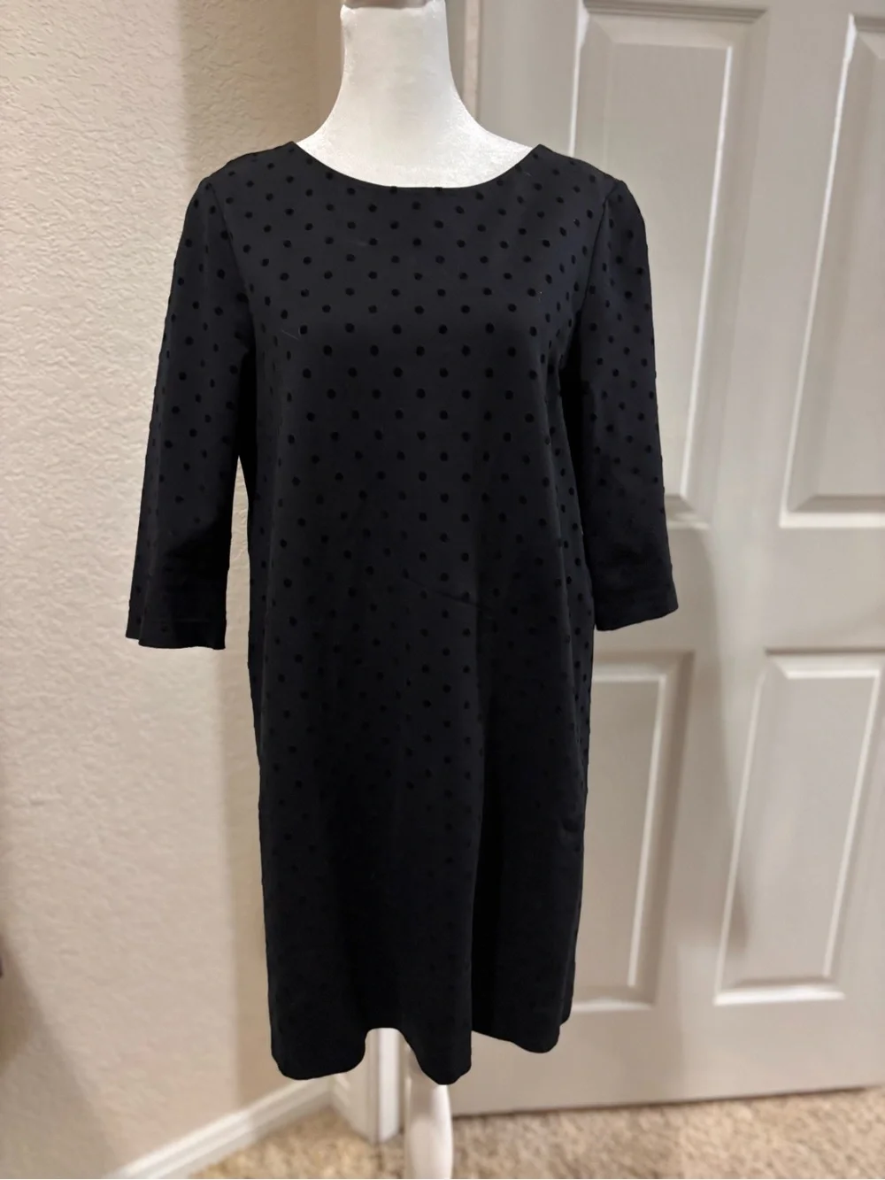 kate spade Black Polka Dot Midi Shift Dress
